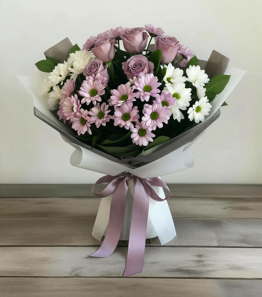 Букет цветов из: Хризантемы и Розы в Аллерое