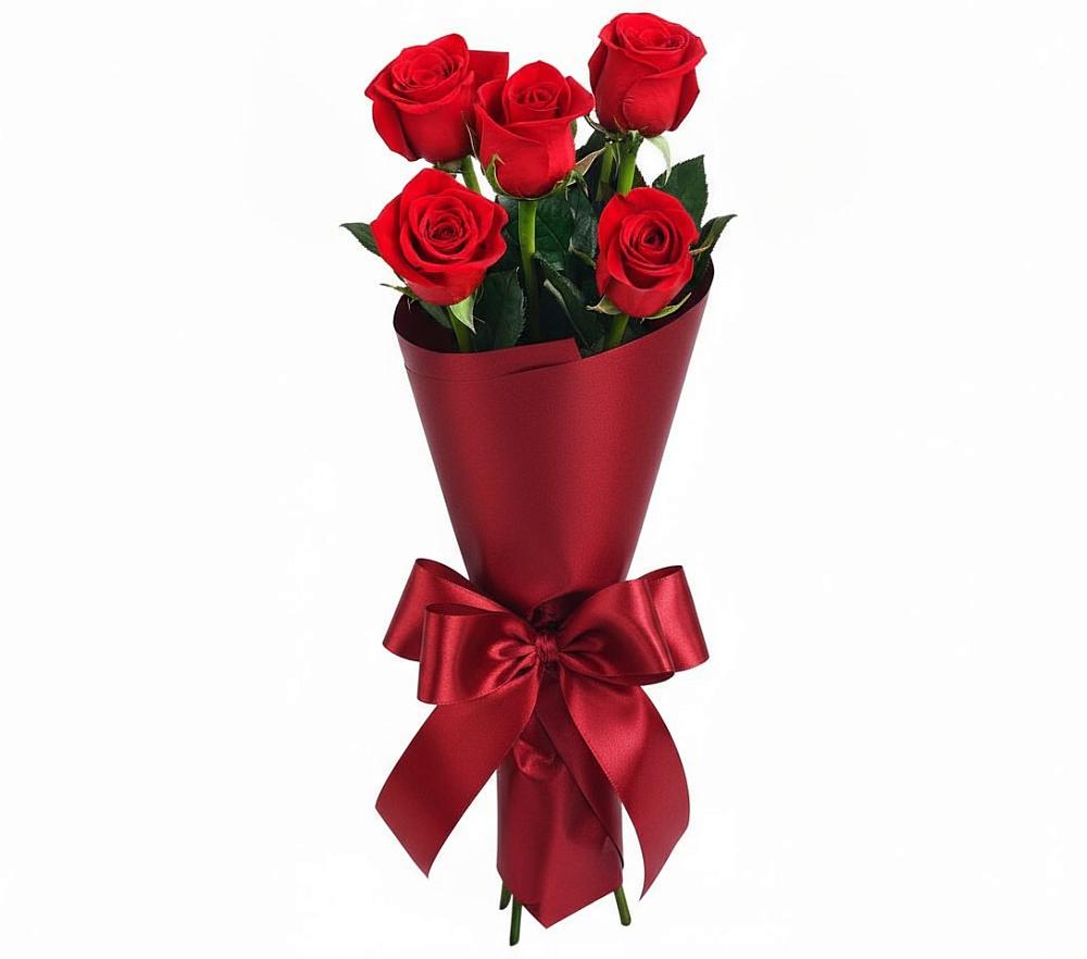 Букет 5 Красных роз Эдлесс Лав в Аллерое