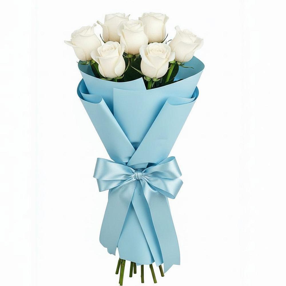Букет 7 белых роз Проуд в Аллерое
