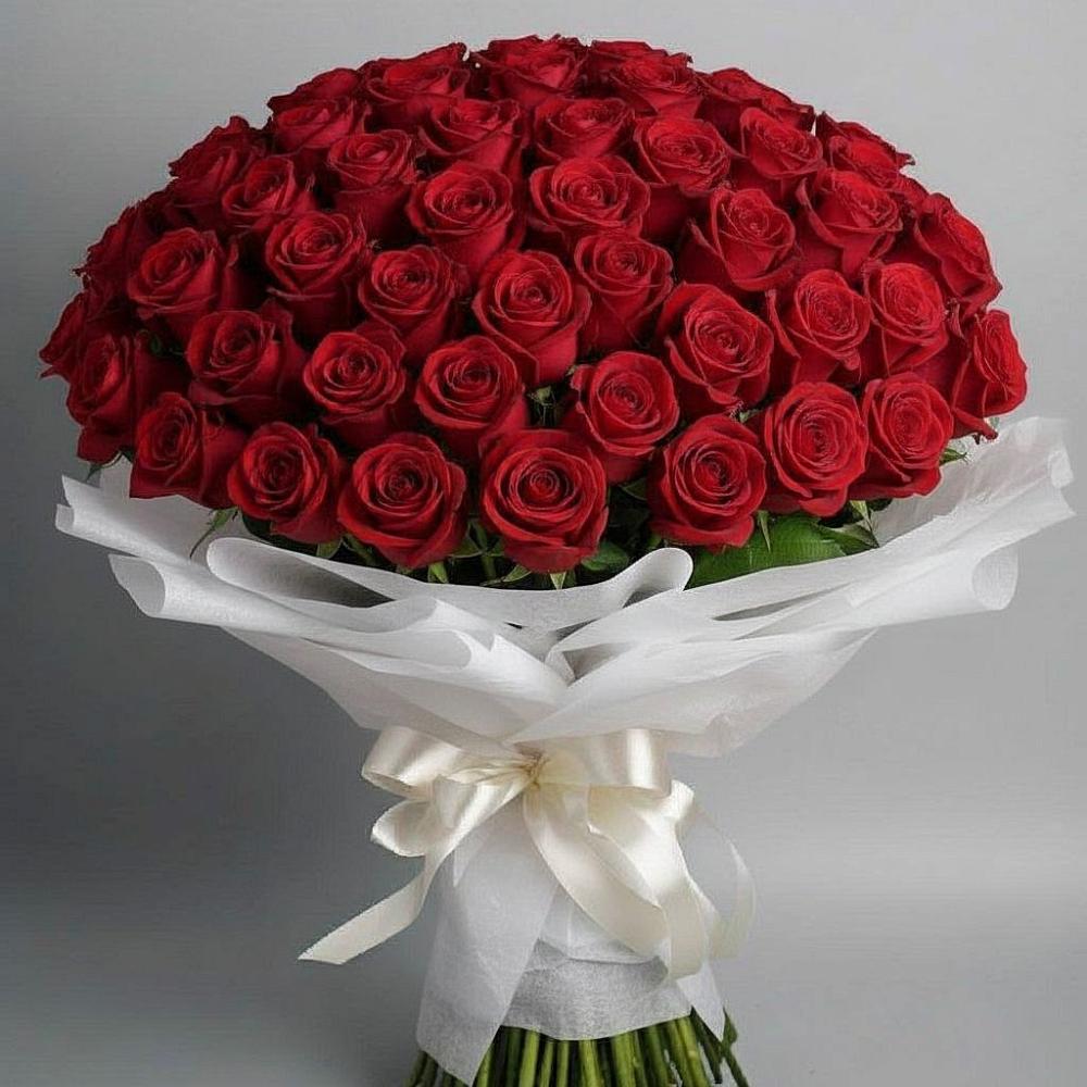 Букет 101 Красная роза Блэк Мэджик в Аллерое