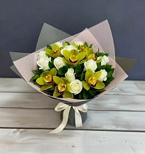 Букет цветов из:  Орхидеи и Розы в Аллерое