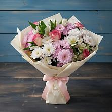 Букет цветов из:  Хризантемы, Альстромерии и Розы в Аллерое