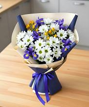 Букет цветов из:  Розы, Ирисы и Хризантемы #REPLACE_PRED# Аллерое