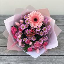 Букет цветов из:  Розы, Герберы и Хризантемы в Аллерое