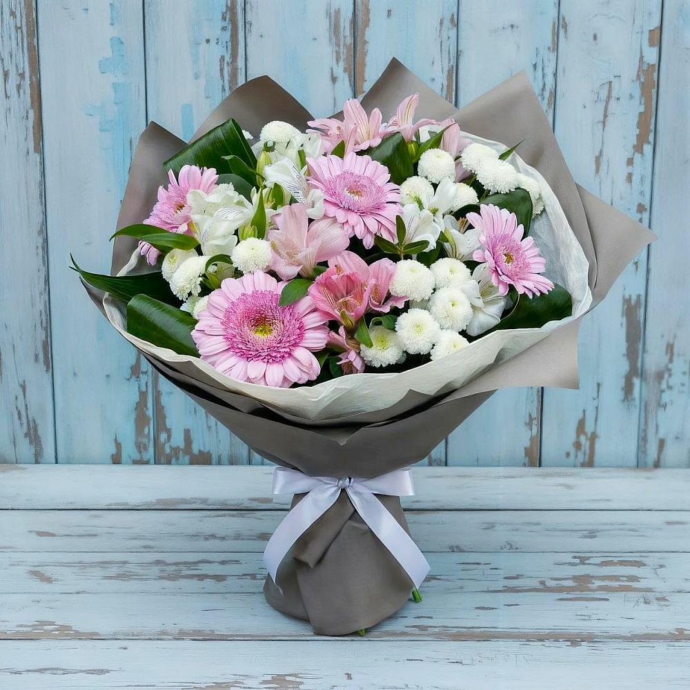 Букет цветов из: Герберы, Альстромерии и Хризантемы в Аллерое