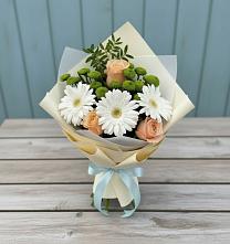 Букет цветов из:  Герберы, Розы и Хризантемы в Аллерое