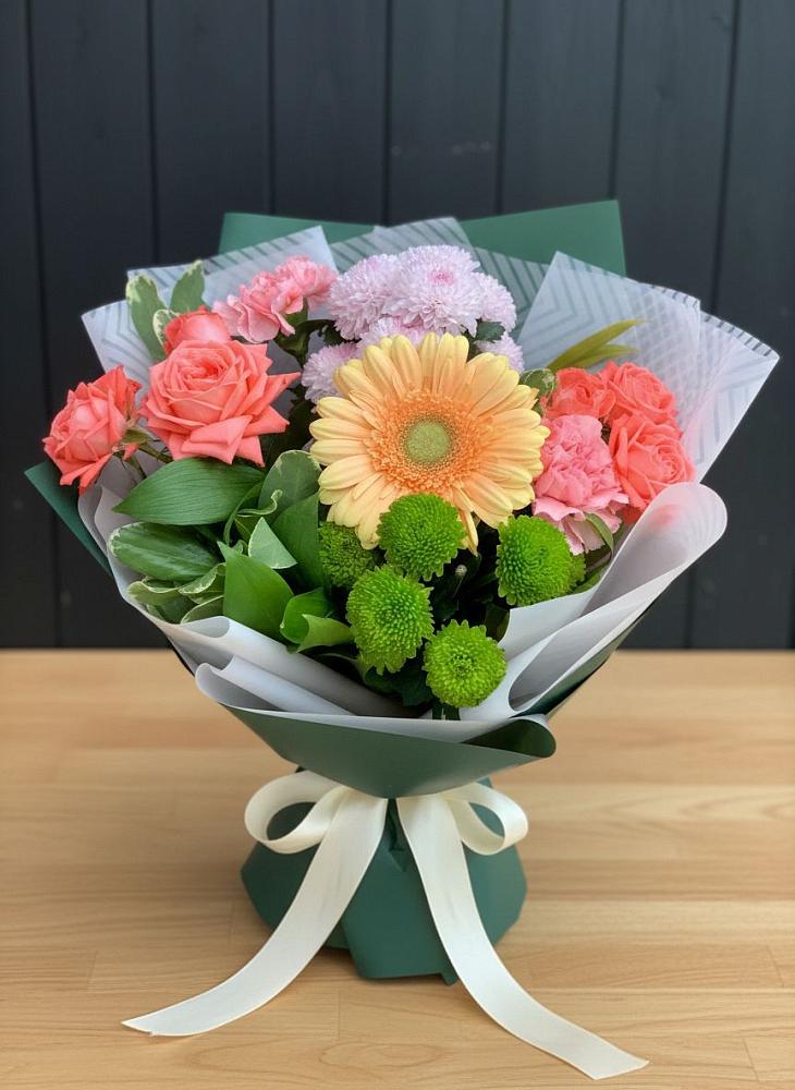 Букет цветов из: Гвоздики, Розы, Герберы и Хризантемы в Аллерое